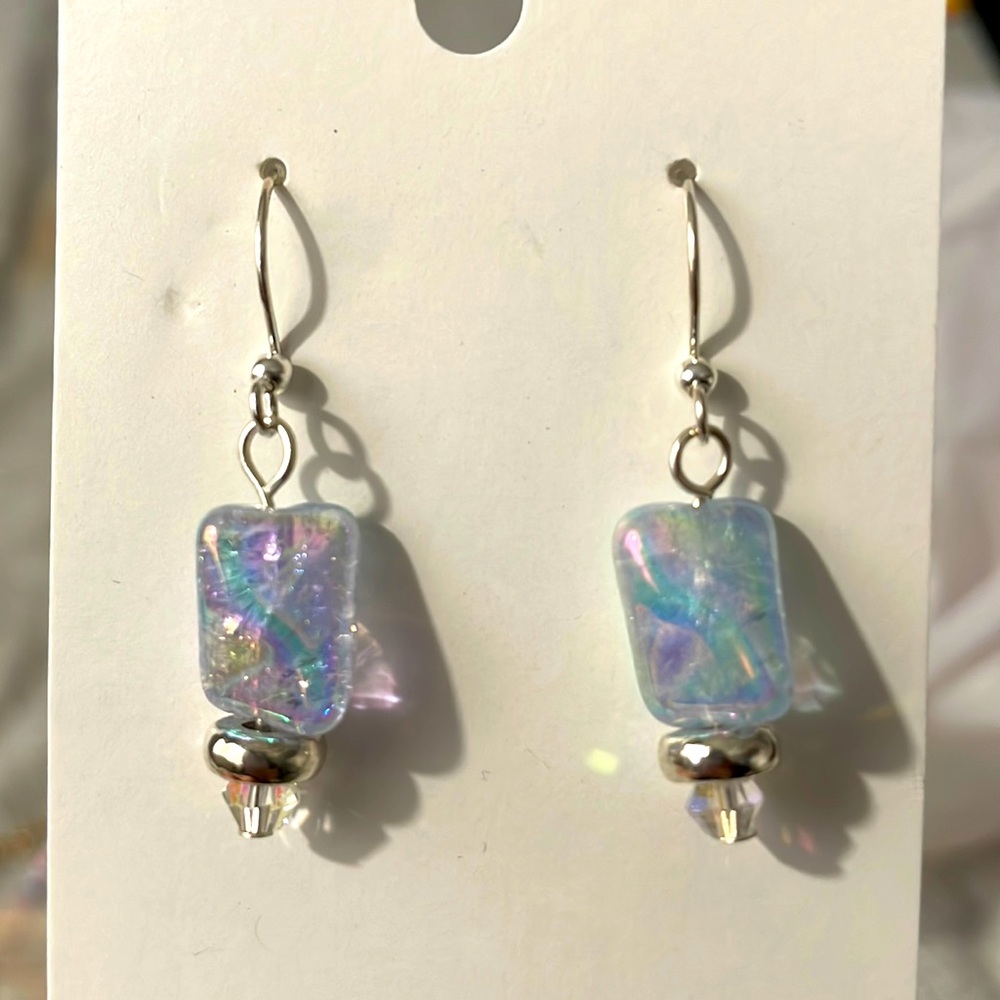 These silver and ombré earrings one size only